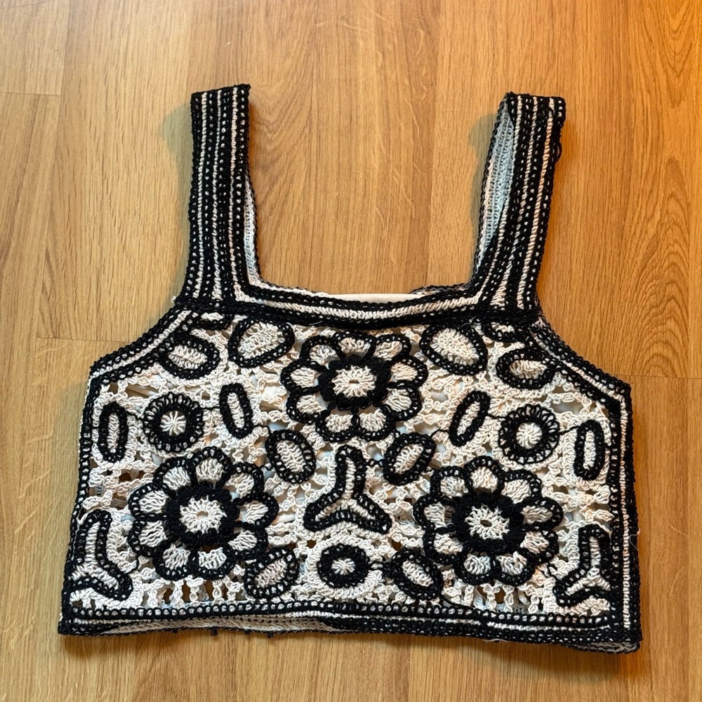 Rebellion Again Crochet crop top Size Small